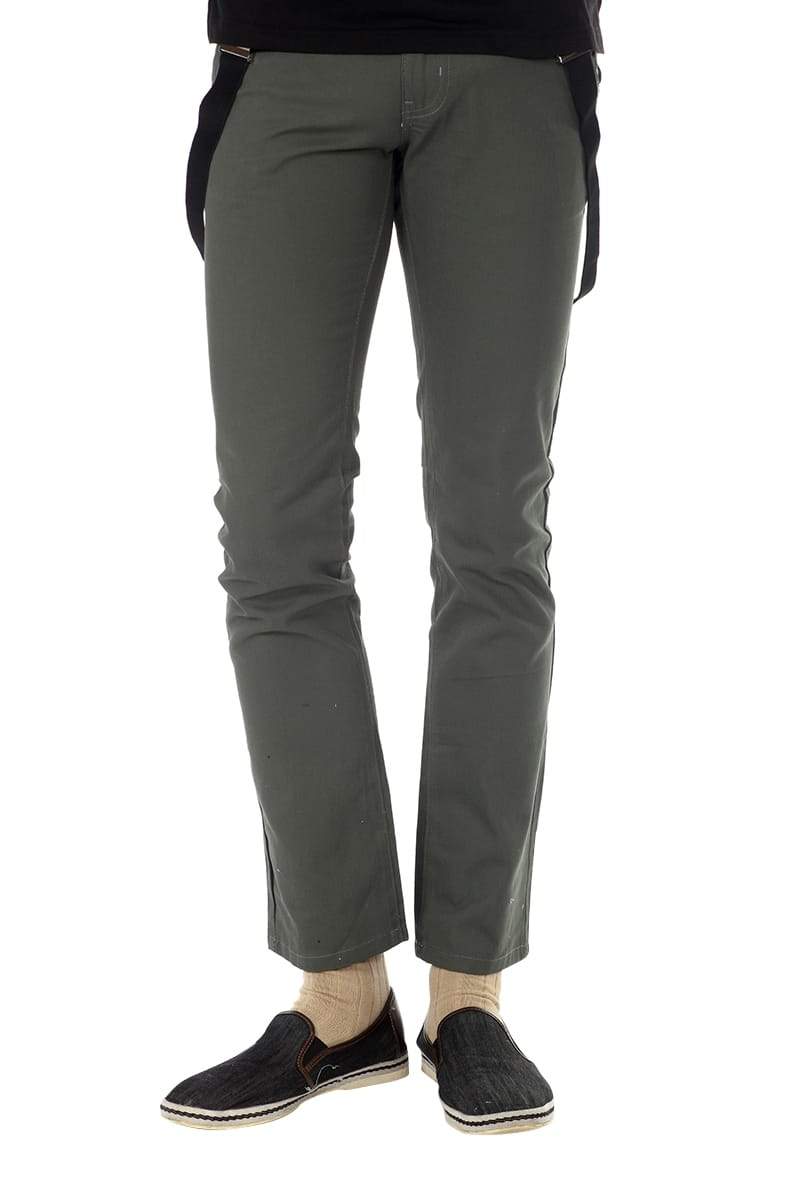 Something Strong Dark Green Suspender Pant