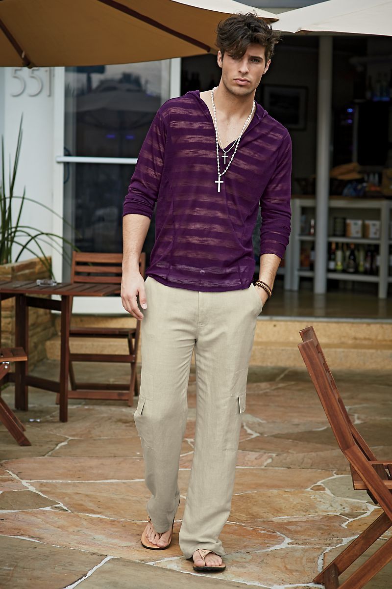 P.O.V. Tan Linen Boardwalk Pant