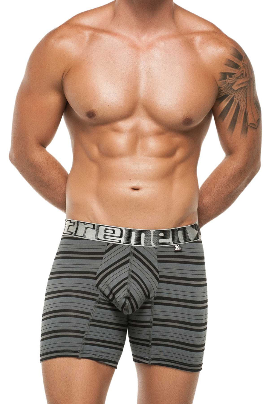 Xtremen Grey Thin Stripes Boxer Brief