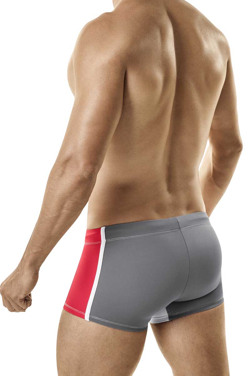 WildmanT Grey & Red Mazu Swim Square Trunk