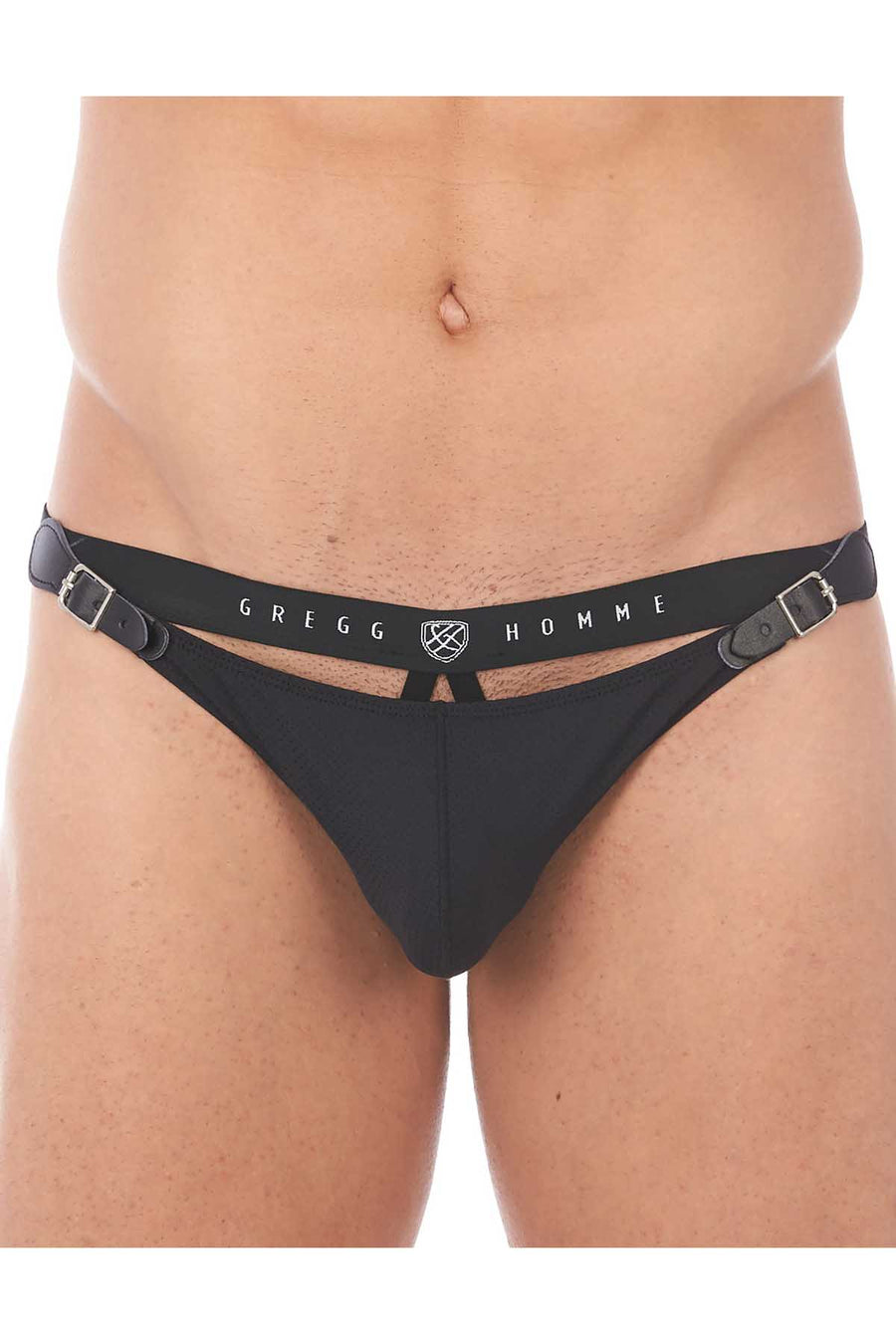 Gregg Homme Black Chaser C-Ring Detachable Pouch Thong