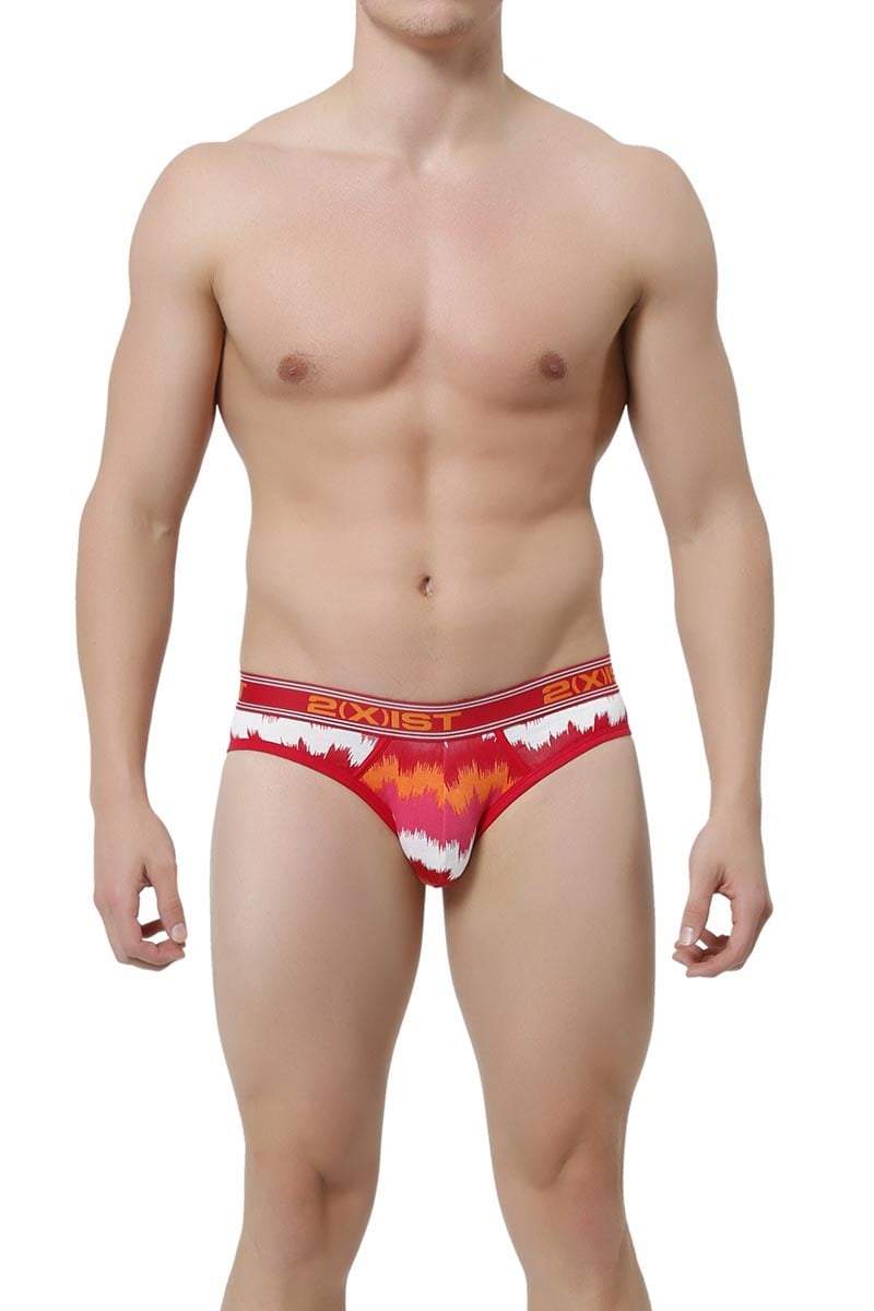 2(X)IST Ski Patrol Red Ikat Print No-Show Brief