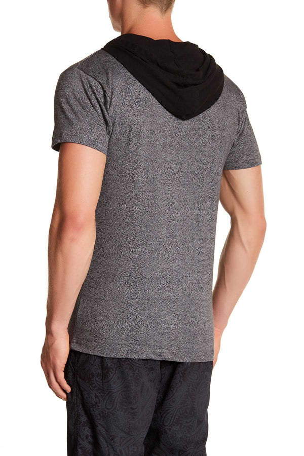 Pop Icon Grey Colby Short Sleeve Hoodie T-Shirt