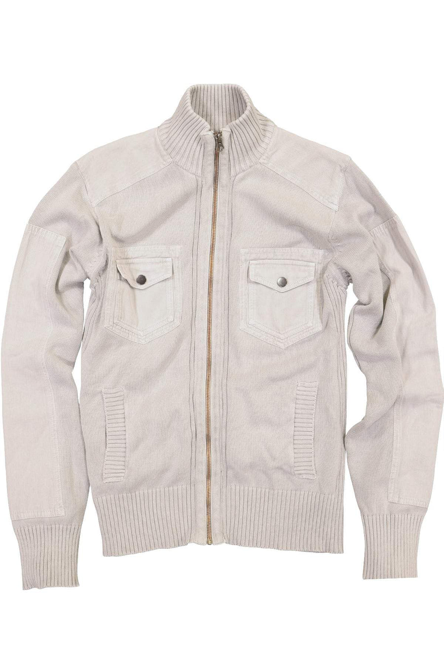 P.O.V. Grey-Putty Urban Zipper Sweater
