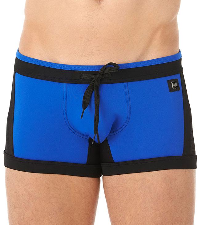 Gregg Homme Blue Mesh Insert Swim Trunk