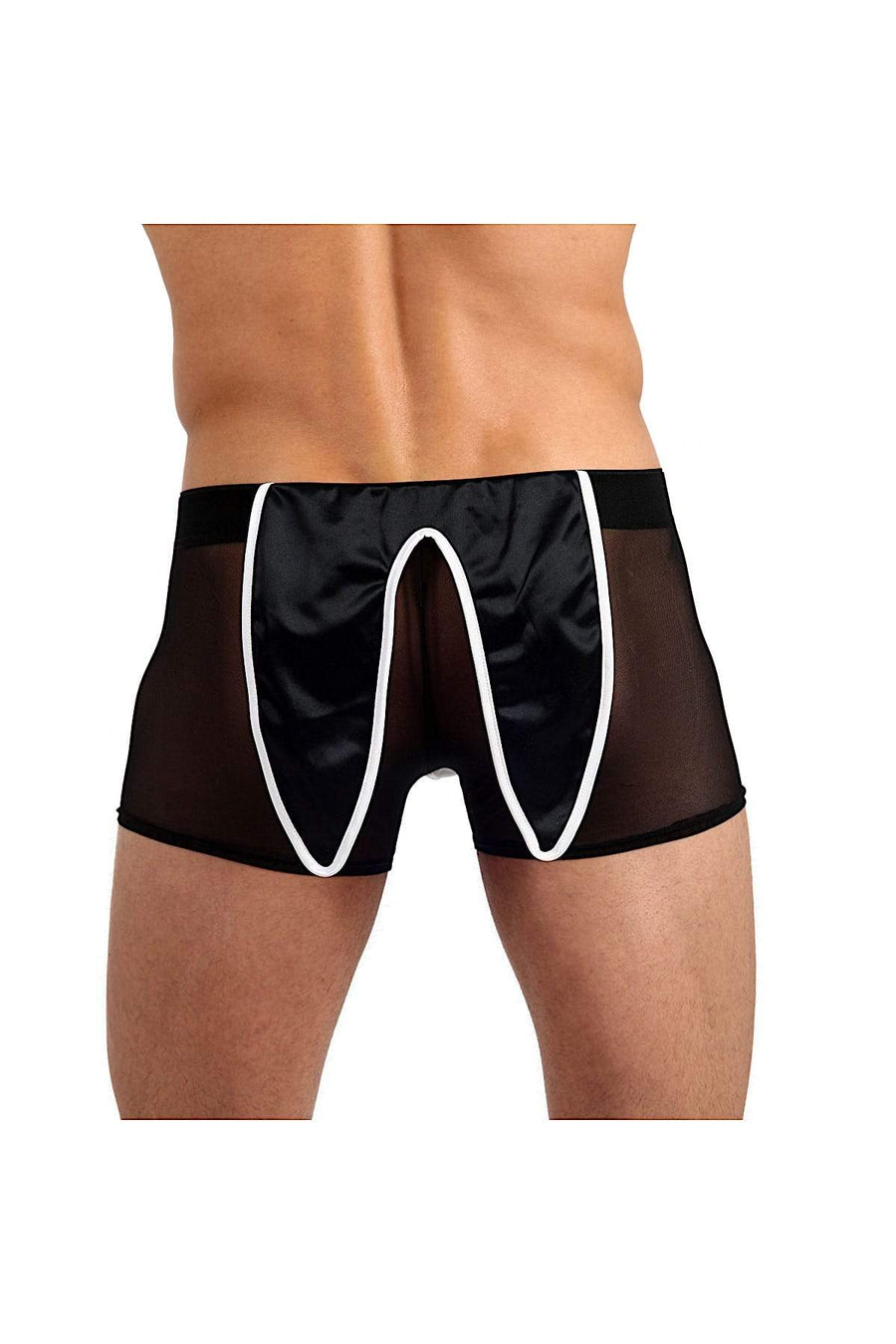 Gregg Homme Black Satin Knit Tuxedo Mesh Boxer