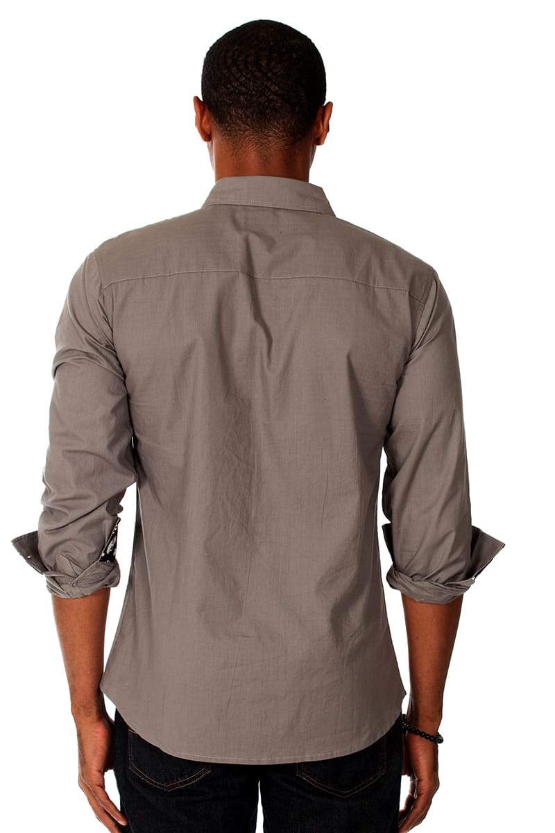 00 Nothing Grey Skullball Button-Up