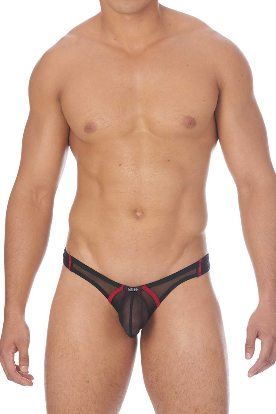 Gregg Homme Black Cheeky Mesh C-Ring Thong