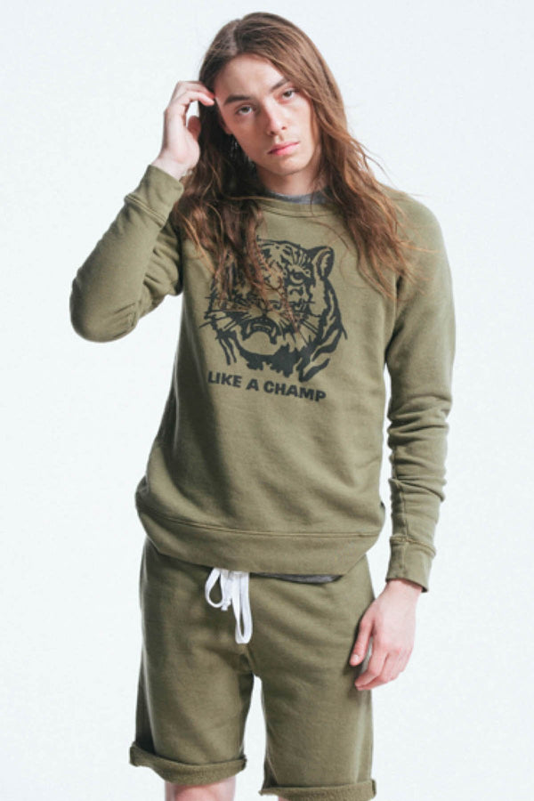 Rxmance Unisex Army Green Like A Champ Sweatshirt