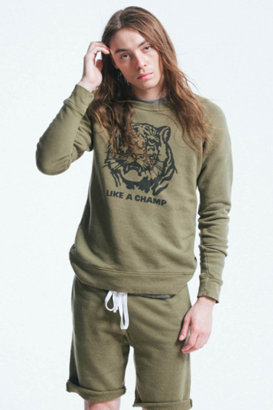 Rxmance Unisex Army Green Like A Champ Sweatshirt
