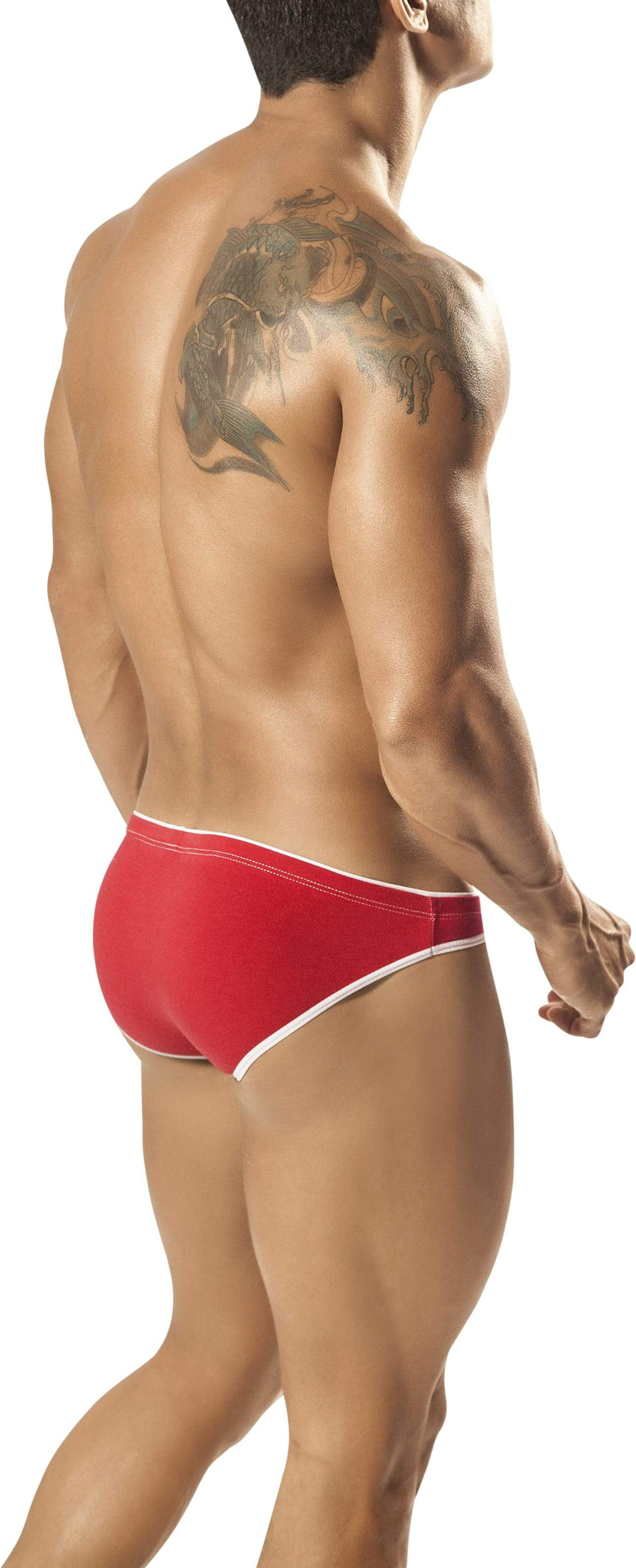 PPÜ Red/White-Contrast Bikini Brief