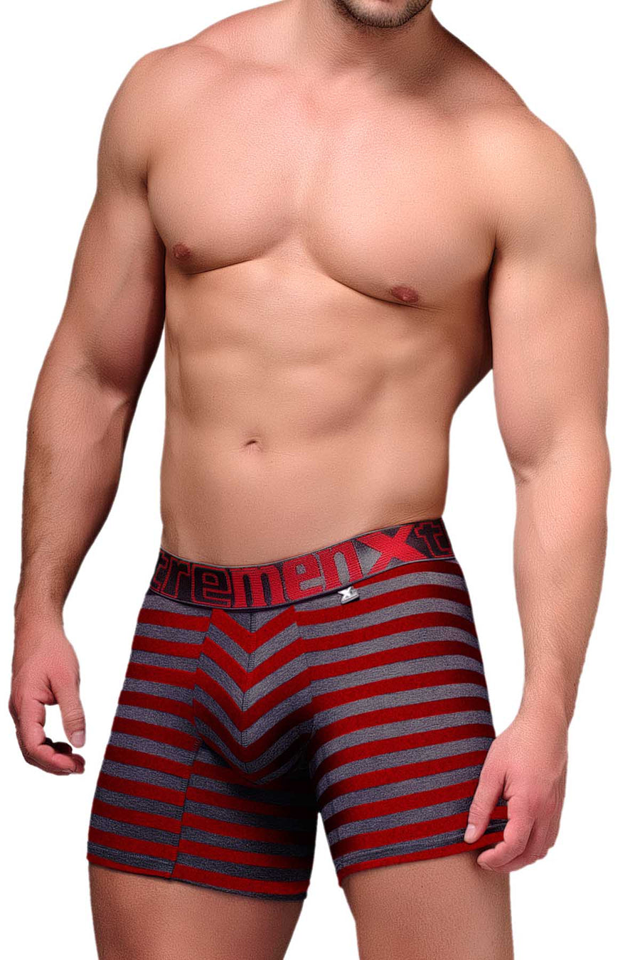Xtremen Red Large Stripes Boxer Brief