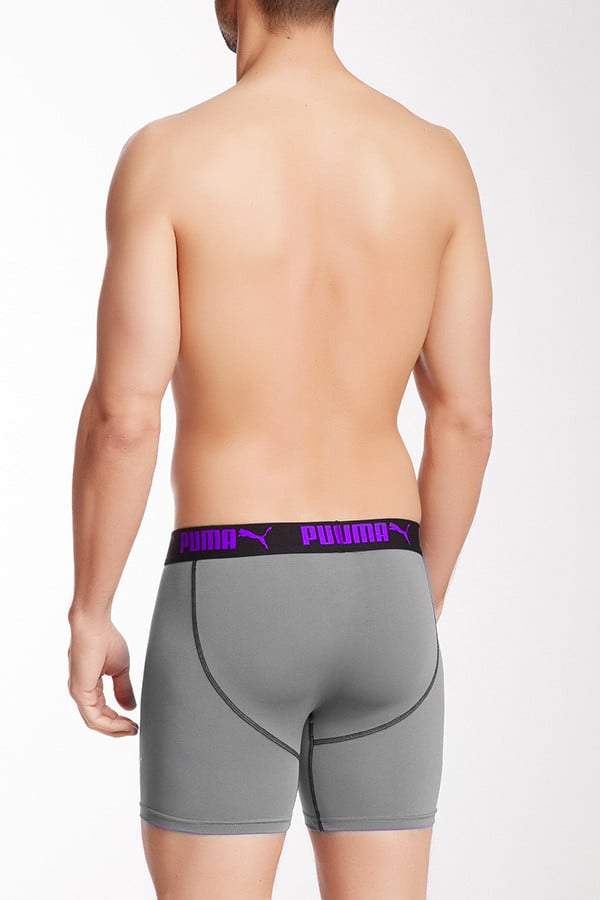 Puma Grey & Purple Performance Boxer Brief