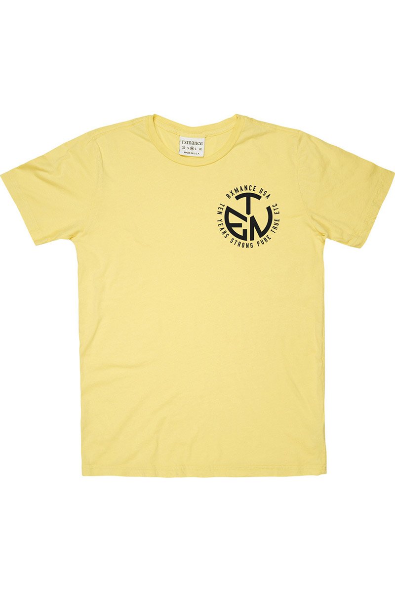 Rxmance Unisex Yellow Circle Ten Crew Tee