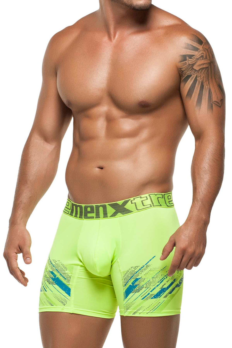 Xtremen Green Craquel Boxer Brief