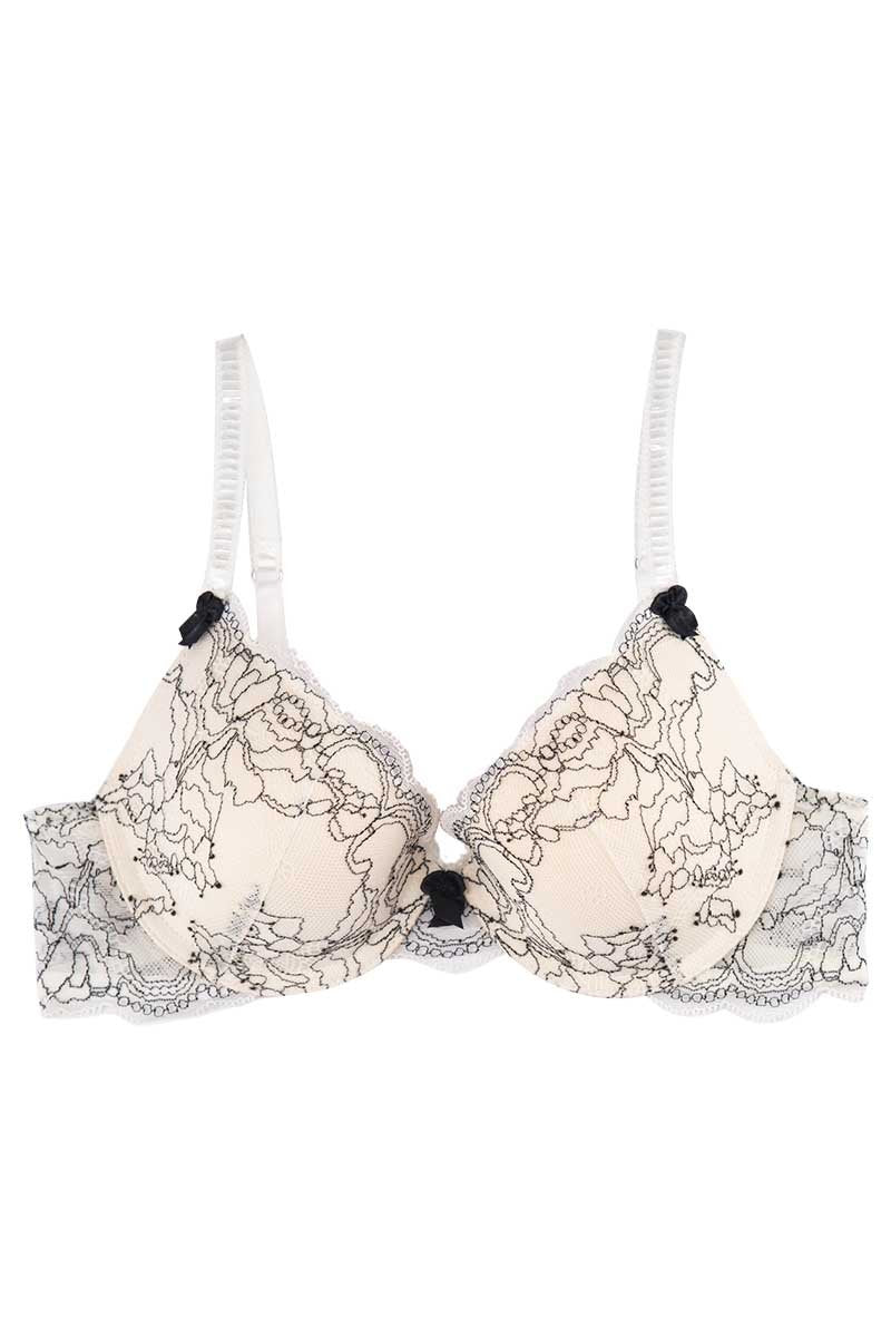 Catherine Malandrino White Corded Lace Demi Bra