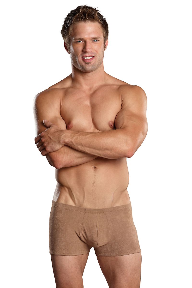 Male Power Nude Stretch Suede Mini-Trunk