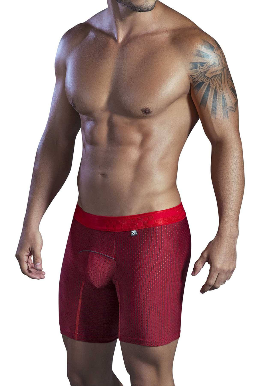 XTREMEN Red Pinstripe Microfiber Boxer Brief