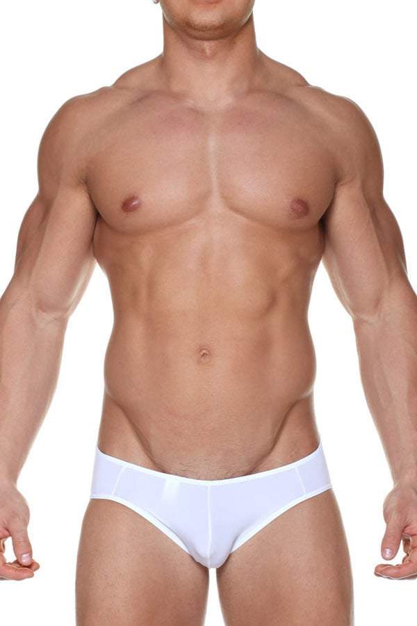 Male Basics White Microfiber Crossed Bikini
