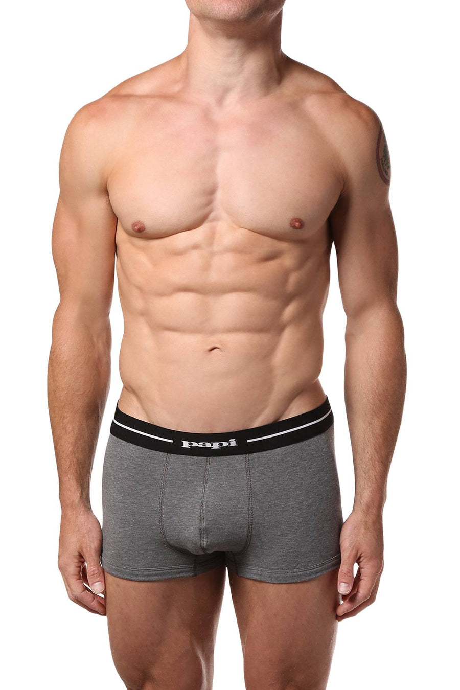 Papi Heather-Grey/Navy Nautical Brazilian Trunk 3-Pack