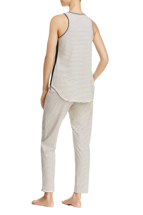 naked Black/Ivory Striped Tank & Pant Lounge Set